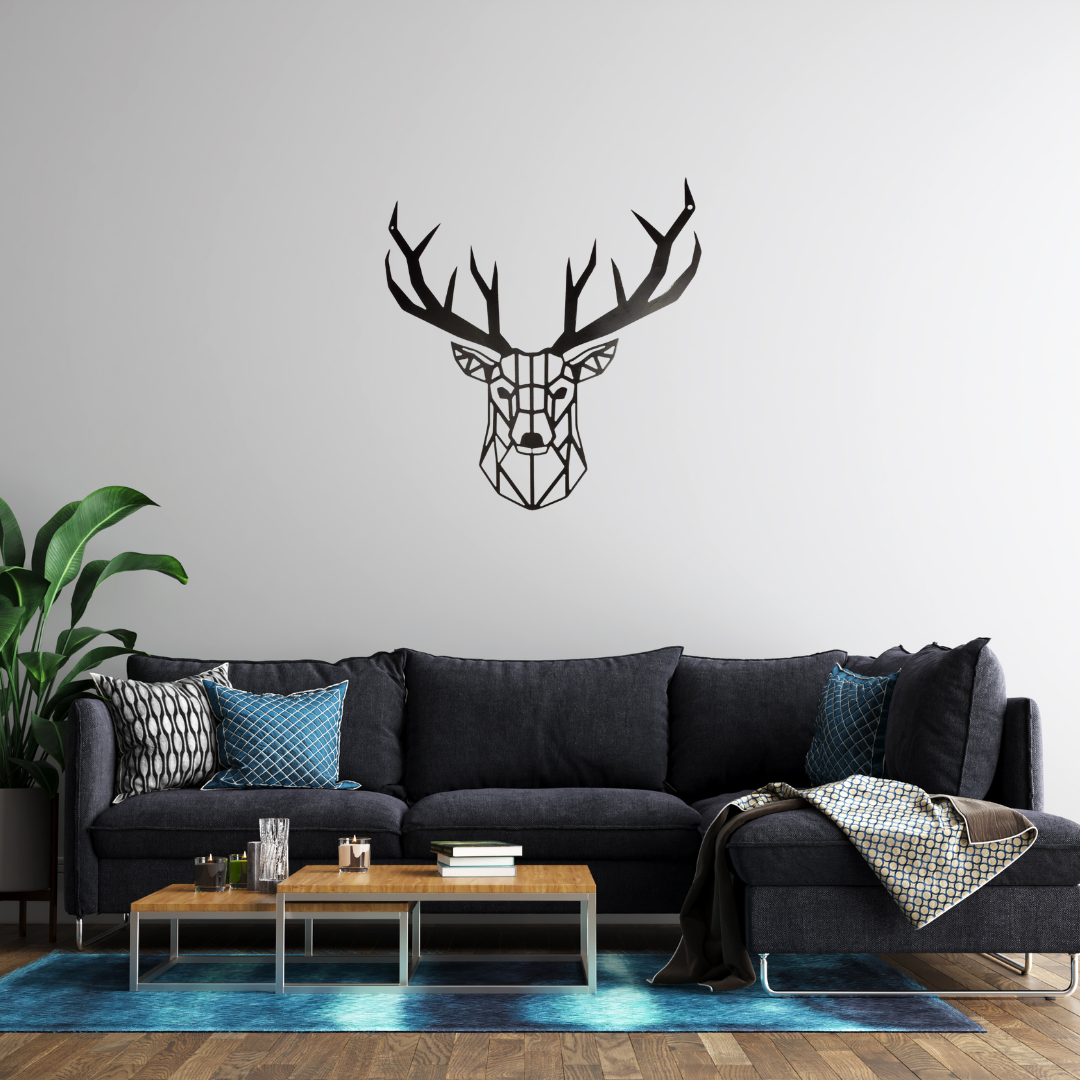 Geometric Buck Metal Sign