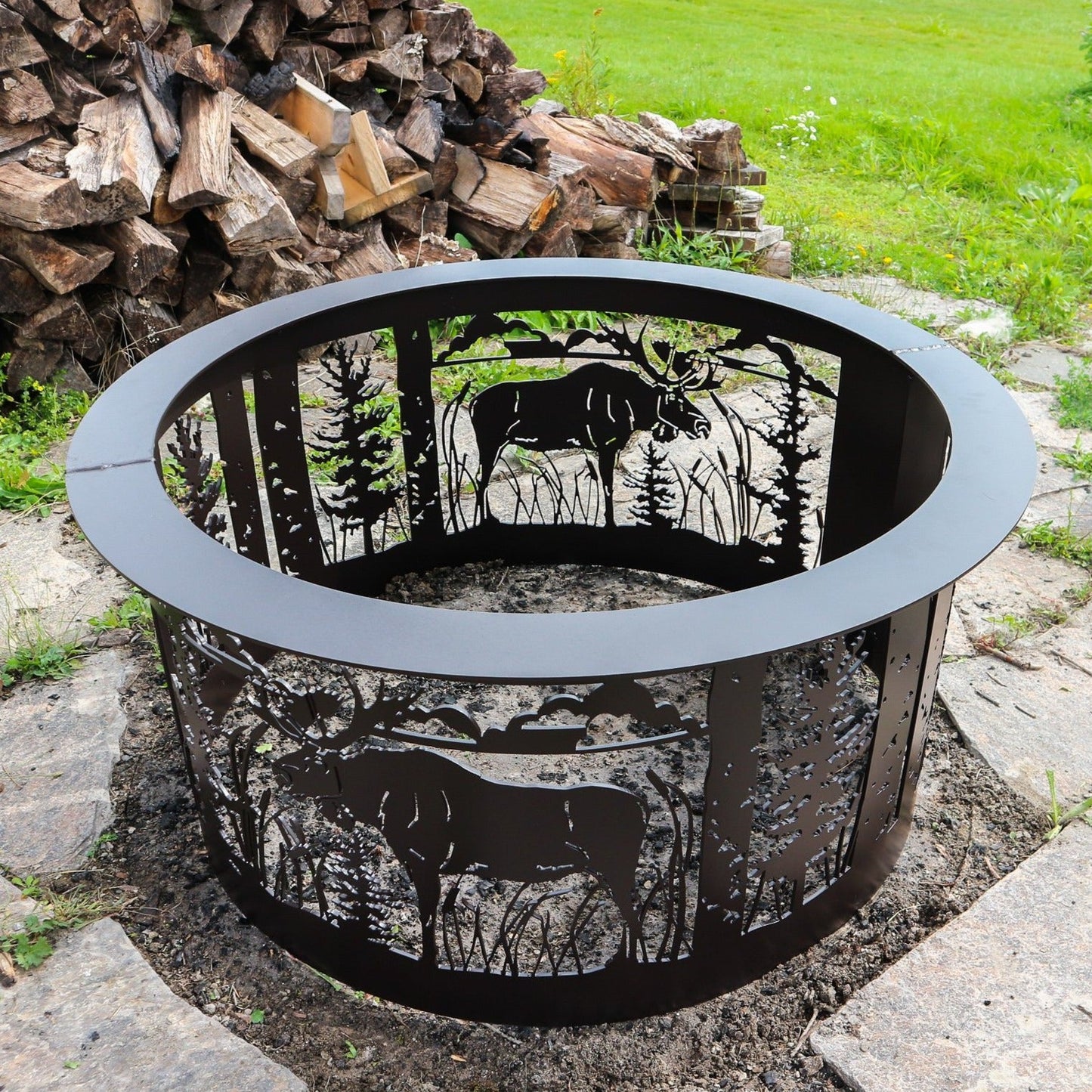 Moose In The Marsh Fire Ring